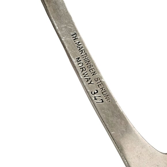 Marthinsen Blue Bells Sterling Silver Ladle 5.25" Ornate Floral Handle Norway - Picture 8 of 10